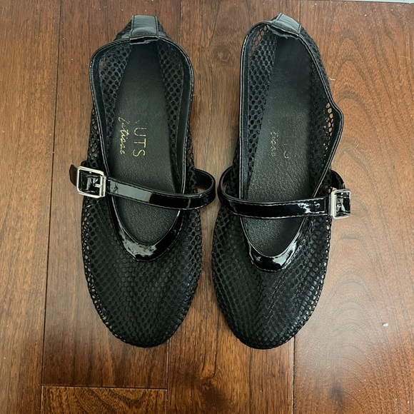 Nolita Black Mesh Buckle Ballet Flats - Picture 2 of 3